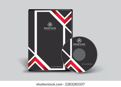 Plantilla moderna de portada de DVD con forma abstracta