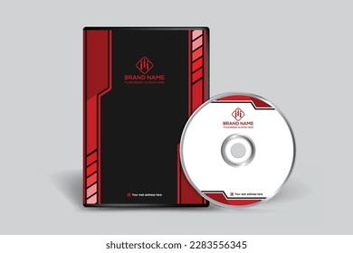 Plantilla moderna de portada de DVD con forma abstracta