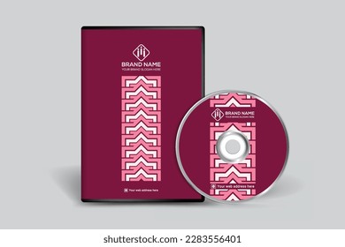 Plantilla moderna de portada de DVD con forma abstracta