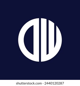 modern dw circle logo design