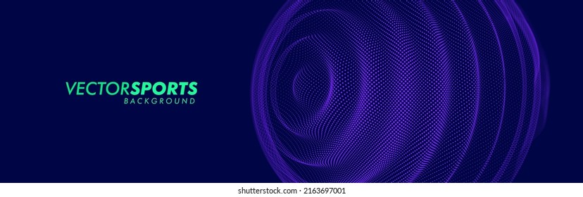 Modern Dynamic 3D Sphere Shape Particles Colored Background Design for Sports or Esports Games Events. Vector Illustration.