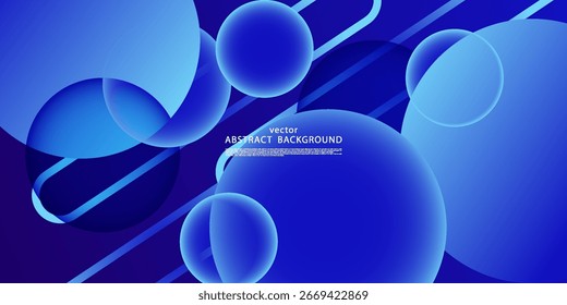 Fundo moderno de forma de círculo azul abstrato dinâmico, sombra e estilo de bolha de luz. Vetor EPS10