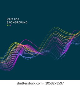 Modern dynamic background with bright lines and dots. Vector illustration with design elements