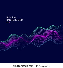 Modern dynamic background with bright lines and dots. Vector illustration with design elements