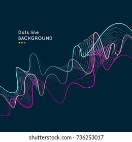 Modern dynamic background with bright lines and dots. Vector illustration with design elements