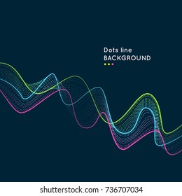 Modern dynamic background with bright lines and dots. Vector illustration with design elements
