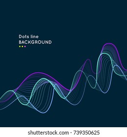 Modern dynamic background with bright lines and dots. Vector illustration with design elements