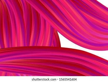 Modern Dynamic Background in Trendy Colors. Digital Pattern with Gradient Neon Hair. Colorful Flow Liquid in Future Design Style. Minimal Abstract Curve Lines in Vibrant Color.
