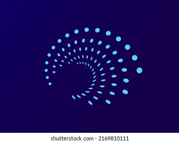 Vector moderno de diseño geométrico y estilizado con puntos azul dinámico 