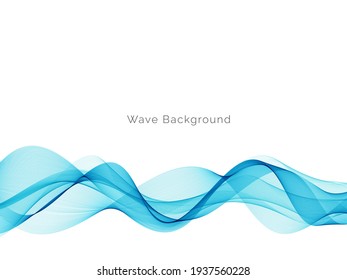 Modern dynamic blue wave motion background vector