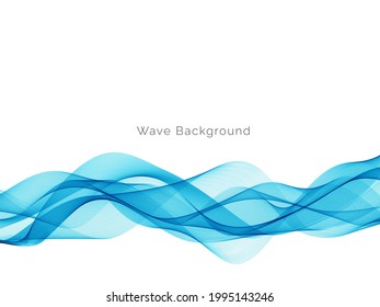 Modern dynamic blue wave motion background vector