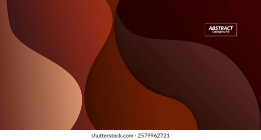 Modern dynamic brown textured background design in 3D style with dark colors. EPS10