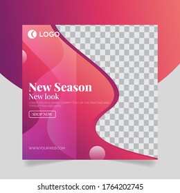 modern dynamic clean simple post template or square banner