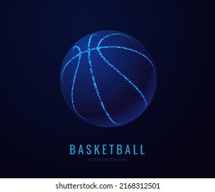 Modern Dynamic Colored Background Design for Sports Game Events. Basketball Neon 3D Ball Design. Vector Illustration.