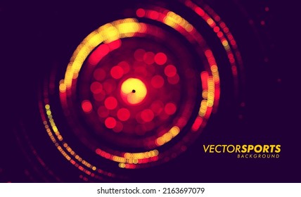 Modern Dynamic Colored Circular Moving Circles Background Design for Sports Game Events. Vector Illustration.