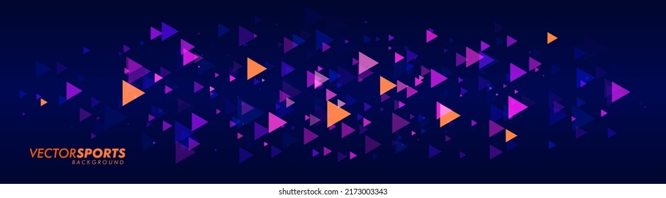 Modern Dynamic Colored Triangles Background Design for Sports or Esports Games Events. Vector Illustration.