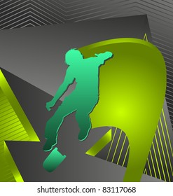 Modern dynamic designed sport vector background. Skateboarder.