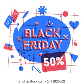 Modern dynamic fluid banner for sale. Flat vector illustration. Trendy Cyber Monday and Black Friday poster template design. Final sale special offer set. For web, print and mobile