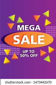 Modern dynamic fluid mobile for sale Poster and banner. Sale banner template design, Mega sale special offer set. Vector illustration tag, Sale promotional material vector illustration A4.