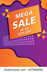 Modern dynamic fluid mobile for sale Poster and banner. Sale banner template design, Mega sale special offer set. Vector illustration tag, Sale promotional material vector illustration A4.