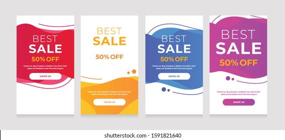 Modern Dynamic fluid mobile for sale banners. Sale banner template design, sale special offer set