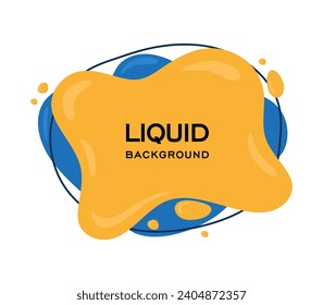 Forma moderna de fluido dinámico para pancarta y afiche. Coloridas caricaturas de fondo líquido con lugar para citas de texto. Elemento de diseño gráfico de curvas mínimas aislado en fondo blanco. Ilustración del vector
