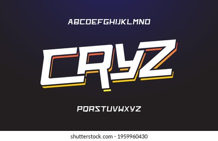 modern dynamic font. typeface design template vector illustration