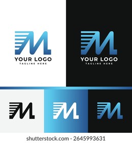Modern Dynamic Letter M Logo Design