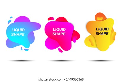 Modern dynamic liquid shape banner termplate. Set of Full color gradient liquid shape banner for your advertising, ready to use. vector illustration