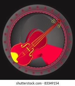 Modern dynamic music designed vector emblem. Violin.
