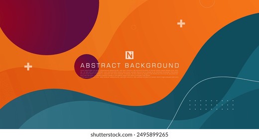 Moderno diseño de fondo con textura de onda roja verde anaranjada dinámica en estilo 3D con color oscuro. VECTOR EPS10