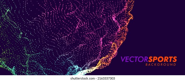 Modern Dynamic Particles Colored Background Design for Sports or Esports Games Events. Vector Illustration.