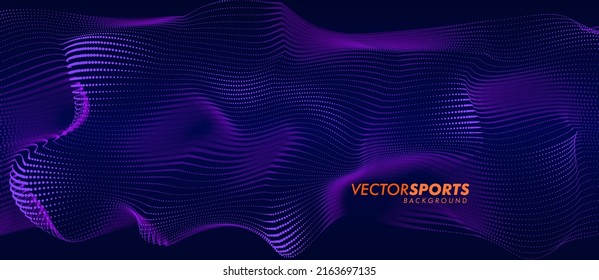 Modern Dynamic Particles Colored Wave Background Design for Sports or Esports Games Events. Vector Illustration.