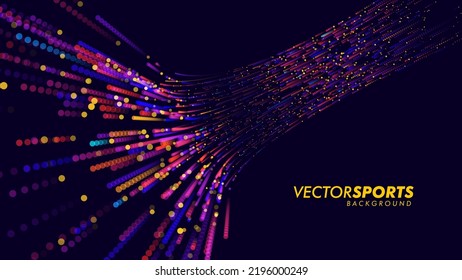 Modern Dynamic Particles Colored Wave Background Design for Sports or Esports Games Events. Vector Illustration.