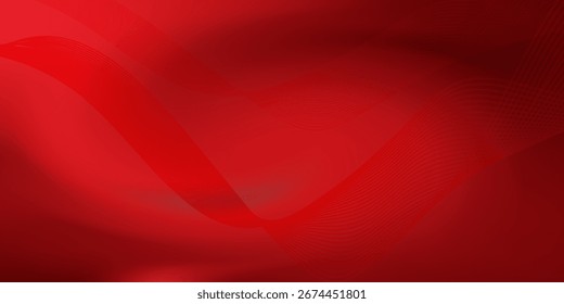 modern and dynamic red abstract background with subtle wavy lines. vector illustration