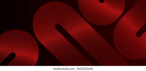 Modern dynamic shapes composition lines - abstract dark red gradient background vector illustration. Futuristic technology consept Luxury.