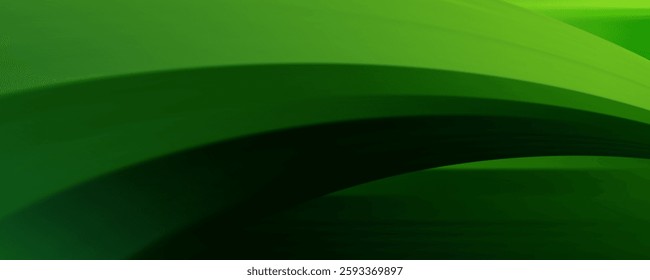 Modern Dynamic Simple Abstract Dark Background with Green Color Wavy Design