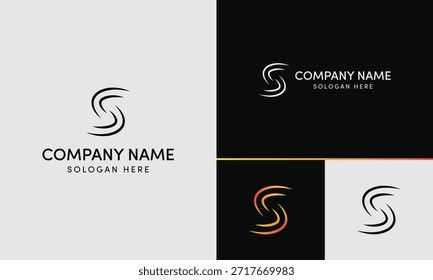 Diseño de logotipo de letra S estilizada dinámica moderna