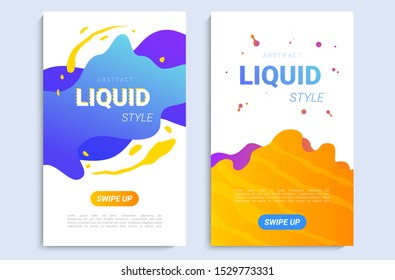 Modern dynamic wave banner. Abstract flowing liquid forms. Vector template.
