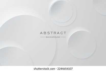 modern dynamic white gray circle shape shadow and light dimension background. eps10 vector