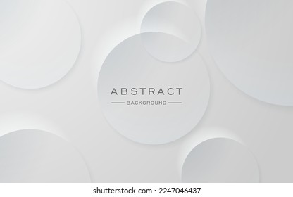 modern dynamic white gray circle shape shadow and light dimension background. eps10 vector