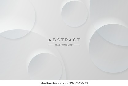 modern dynamic white gray circle shape shadow and light dimension background. eps10 vector