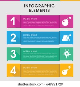 Modern dynamite infographic template. infographic design with dynamite icons includes bomb, dynamite. can be used for presentation, diagram, annual report, web design.