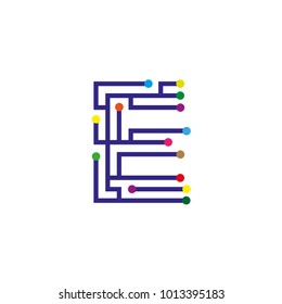 Modern E Letter Connection Education Logo Illustration Icon