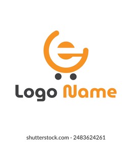 Vector moderno del diseño del logotipo del comercio electrónico de la letra e para el negocio y la compañía