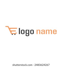 Modern e letter ecommerce logo design vector for business and company