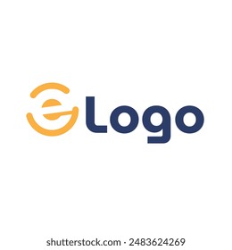 Modern e letter ecommerce logo design vector for business and company