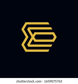 Logo moderno de la letra E. Elemento de plantilla vectorial del logotipo abstracto. Diseño de icono empresarial. Elemento de plantilla de diseño de logotipo de vector plano