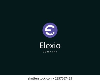 Modern E letter logo design, E type logo with dot, creative letter E logo design template 