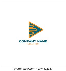 Modern E Letter Multimedia company logo. the symbol of creative design Play.